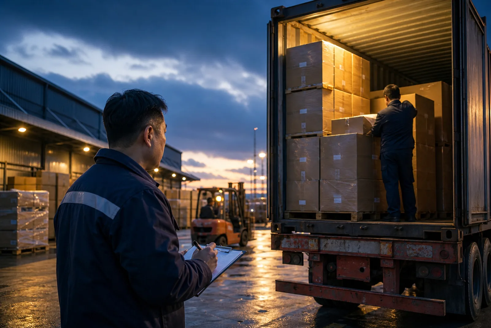 Container loading supervision and seal verification at a China export warehouse