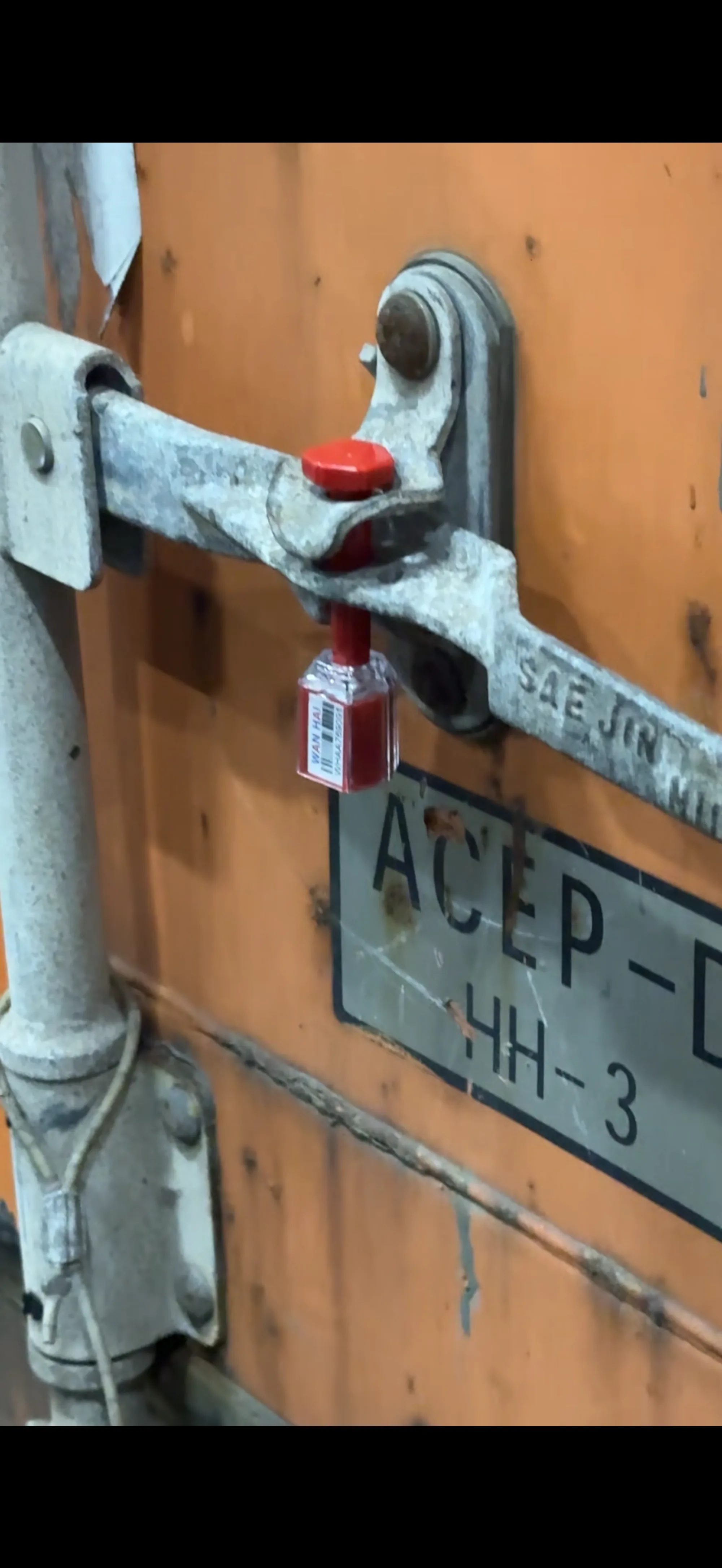 Container seal and security documentation before shipment departure