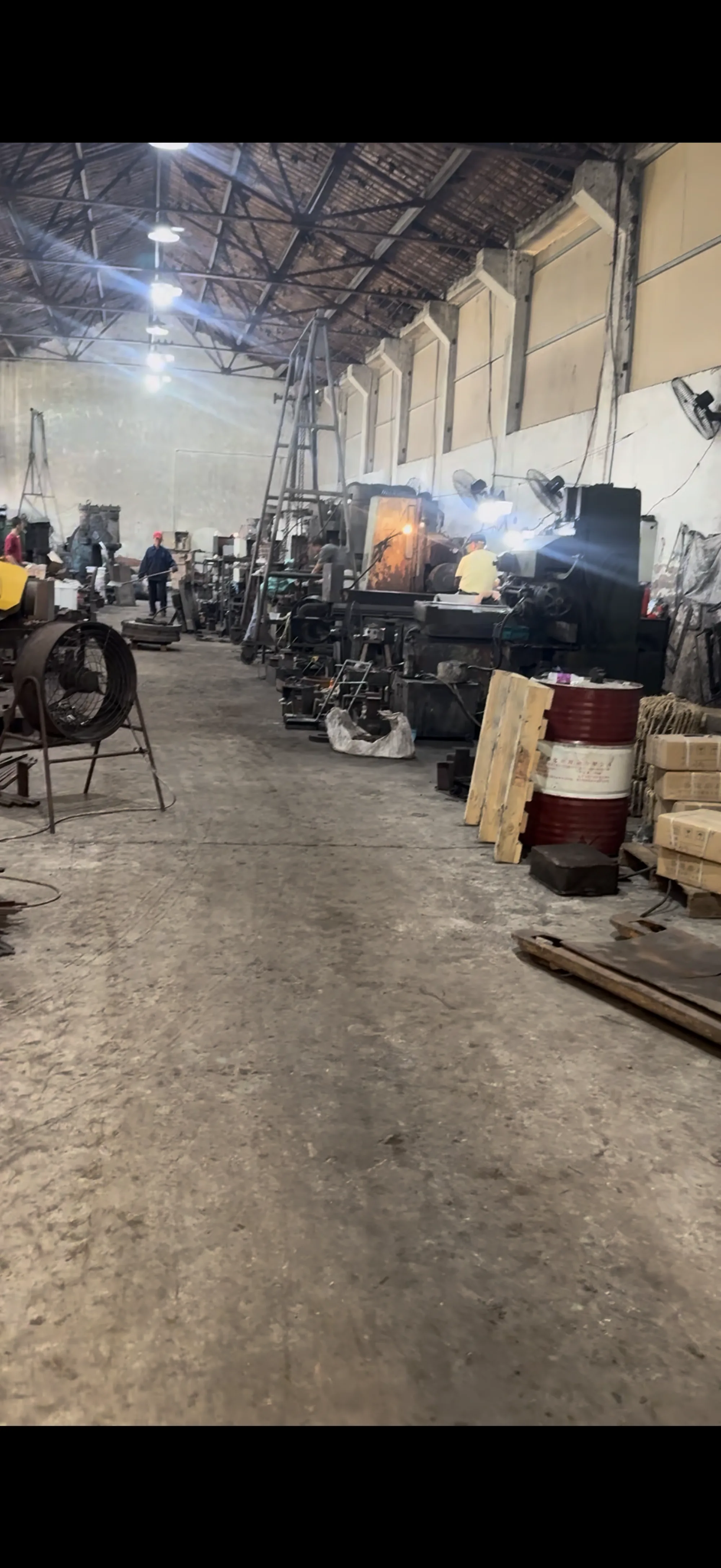 Industrial factory floor during verification visit